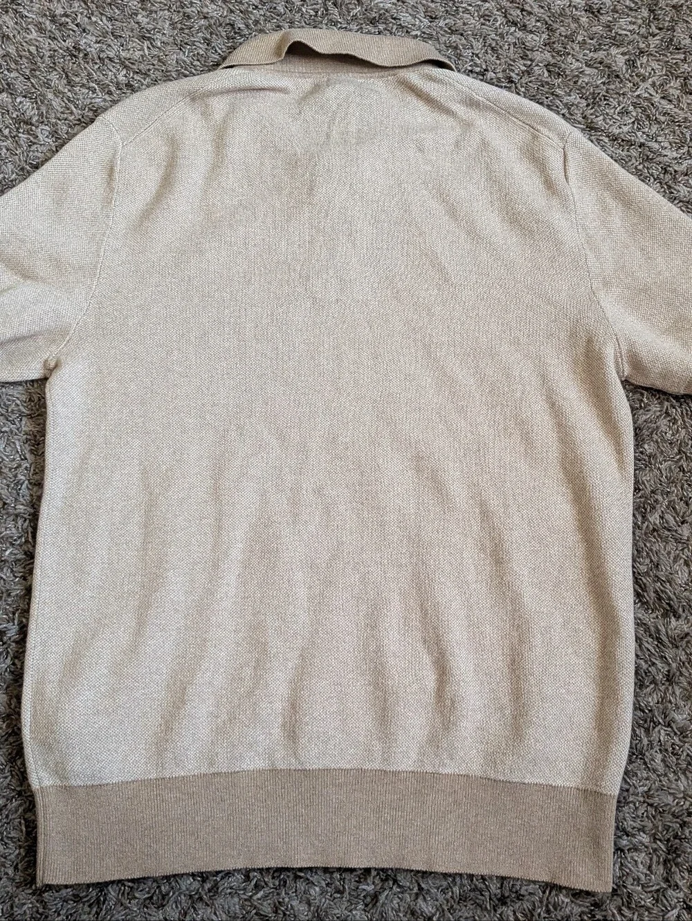 NWT J.Crew Bird's-eye Heather Nut Two Tone Cotton Sweater Polo Shirt Men's M